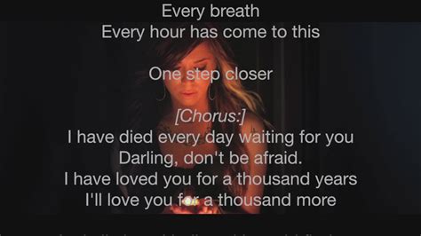 Christina Perri A Thousand Years Lyrics Video Official Youtube