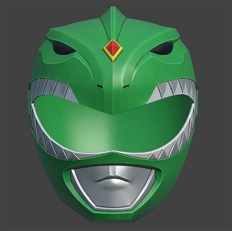 Screen Replica Green Ranger Helmet From Mmpr 3d Print File Etsy