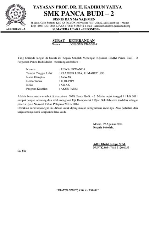 Yuk Simak Contoh Surat Keterangan Kelas 12 Asli Terlengkap Ayo Simak