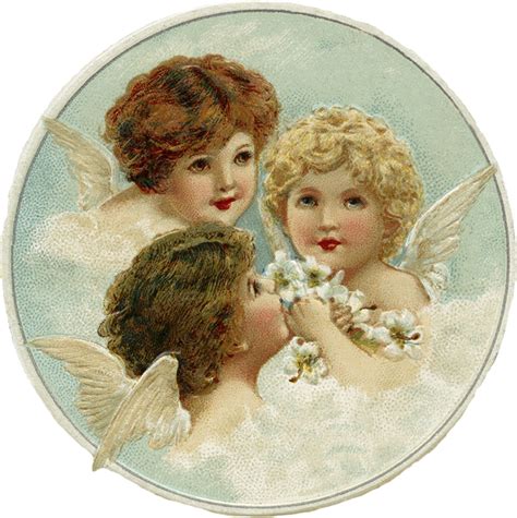 Sweet Christmas Cherubs Png And 2″ Circles Collagesheet Christmas