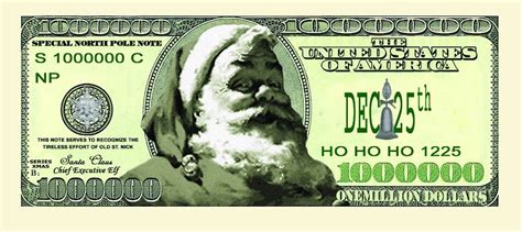 Classic Santa One Million Dollar Bill - American Art Classics