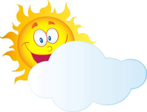 Sun And Cloud Cartoon Clipart Clipart Best
