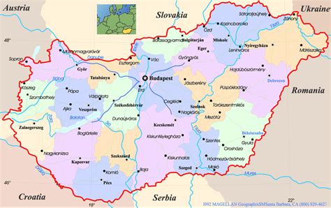 Hungary Political Map •