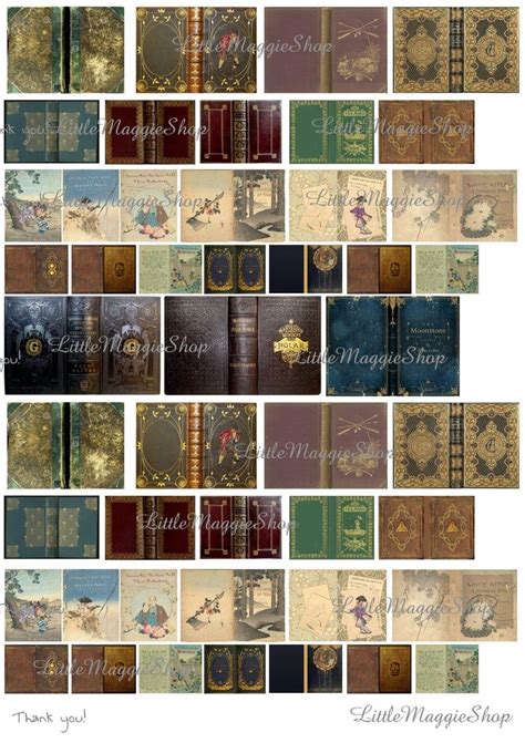 Vintage Miniature Book Covers Set 112 Scale Miniatures Printable