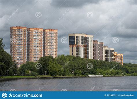 High Rise New Buildings On A Green Hill Khimki District Moscow Stock
