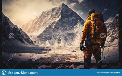 Mount Everest Lhotse And Nuptse Vector Illustration