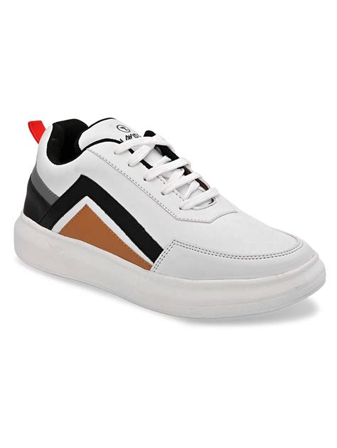 Buy online White Synthetic Lace Up Shoes from Casual Shoes for Men by