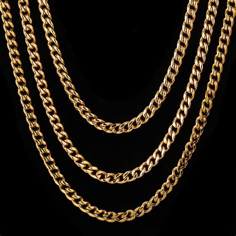 6mm Miami Cuban Link Chain Set 18k Gold Plated Krkcandco