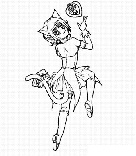 Cute Characters From Tokyo Mew Mew Coloring Page Free Printable