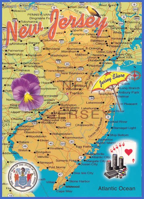 New Jersey State Map With Cities Map