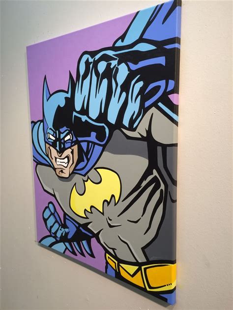 Acrylic Batman Painting Art On Canvas Superhero Painting Superhero