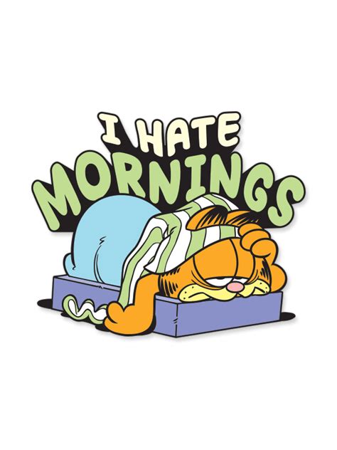 I Hate Mornings Garfield Official Sticker Redwolf