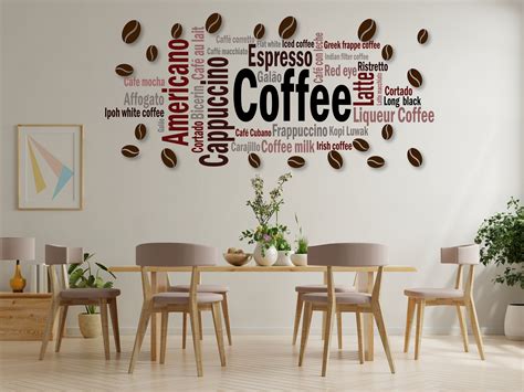 Coffee Shop Wall Decor Coffee Shop Wall Art Decal Coffee Etsy Uk