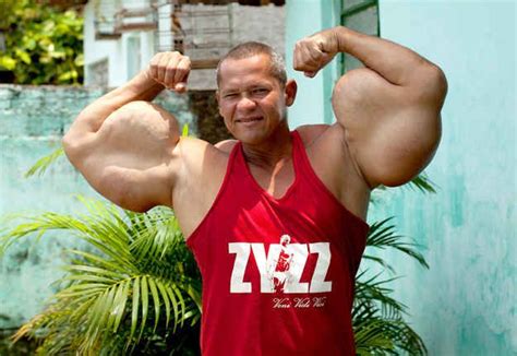 The 43 Year Old Has The Biggest Biceps In Brazil Bodybuilding Big Biceps Biceps