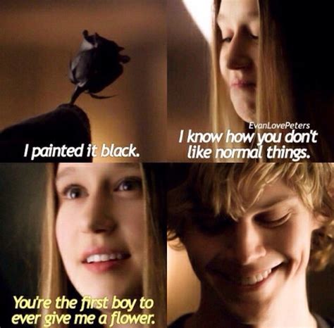 tate gives violet a flower ahs american horror american horror story series american