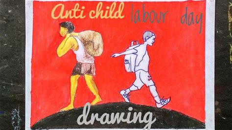 Special for campaigns against child work on paper or digital. World Day Against Child Labour Drawing / Stop child labour ...
