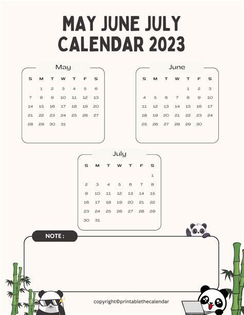Free Printable May June July Calendar 2023 Printable The Calendar