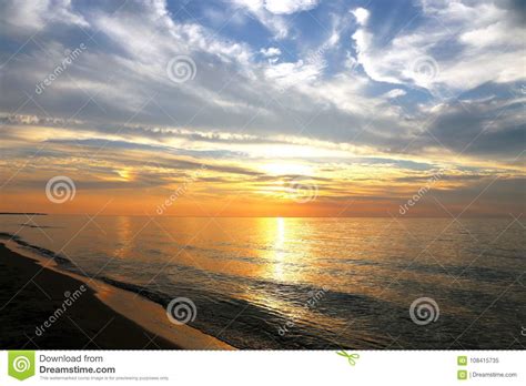 Brilliant Orange And Blue Sunset Stock Image Image Of Lake Brilliant