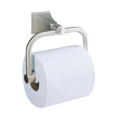 Its height goes up to 23.75 inches, making it easily accessible. KOHLER Memoirs Wall-Mount Single Post Toilet Paper Holder ...