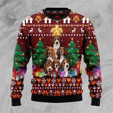 Buy Basset Hound Pine Tree D2809 Ugly Christmas Sweater Homefavo