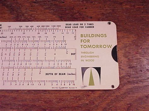 Vintage Glulam Beam Sliding Calculator Chart Slide Rules