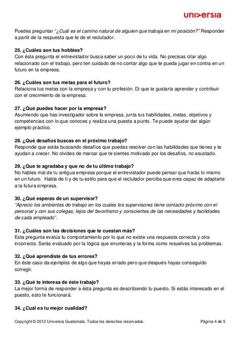 Preguntas Y Respuestas En Una Entrevista Personal En Ingles Sitios