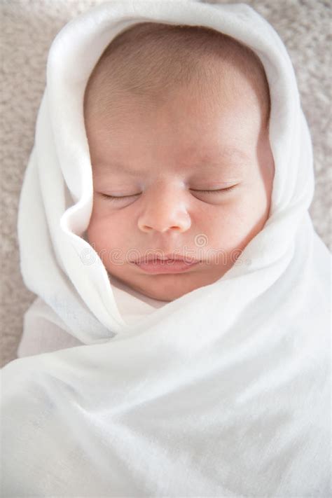 Baby Sleeping Peacefully On White Background Stock Image Image Of