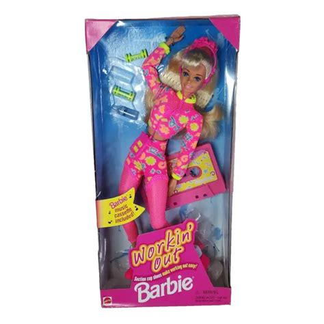 Vintage 1996 Workin Out Barbie Doll In Original Box 17317 Mattel
