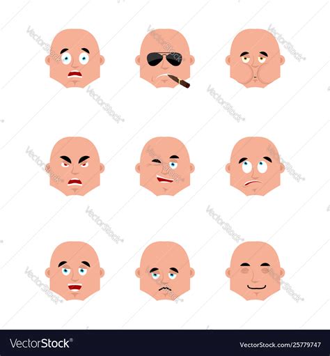 Set Guy Emoji Avatar Sad And Angry Face Guilty Vector Image