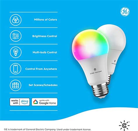 Ge Cync Smart Led Light Bulbs Color Changing Lights Bluetooth And Wi