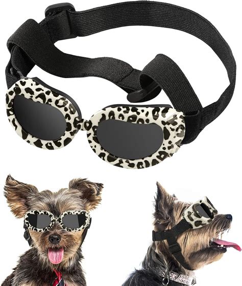 Lewondr Dog Sunglasses Small Breed Dogs Goggles Uv