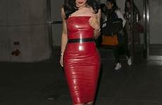 kylie jenner latex dress red aznude thefappening
