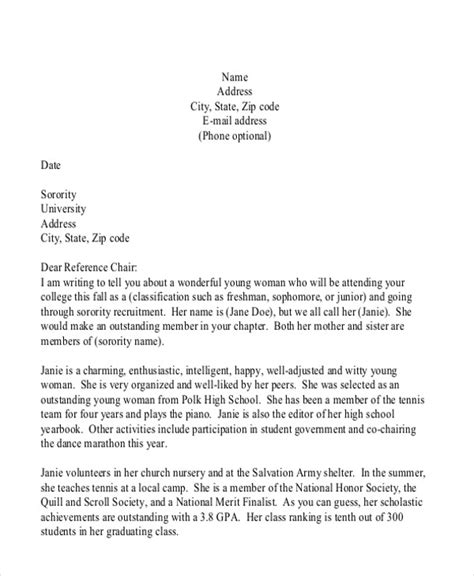 Free 7 Sample Sorority Recommendation Letter Templates In Pdf Ms Word