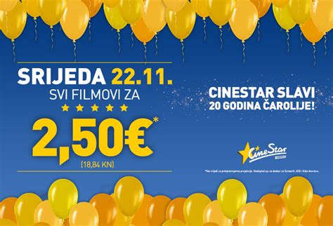 Cinestar Slavi 20 Rođendan Filmovi Za 250 € Z Centar