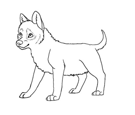 Black and white hand drawn doodle for coloring book. Free Wolf Pup Lineart by Atani1 on DeviantArt