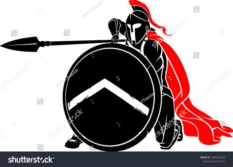 Spartan Kneel Pierce Action Cut Out Stock Vector Royalty Free