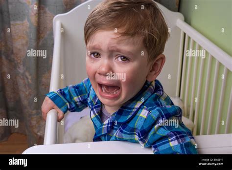Little Boy Crying Hysterically Stock Photo Alamy