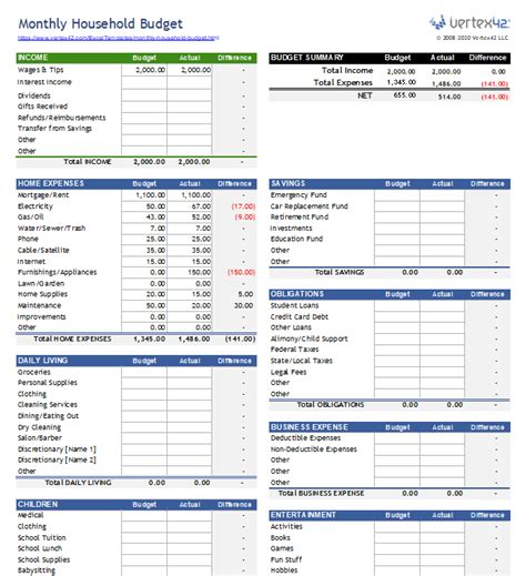 Download 47 21 Printable Household Budget Template