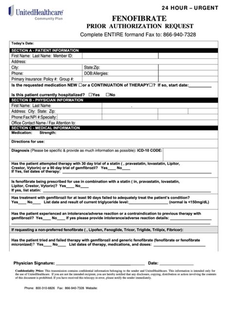 Fillable Unitedhealthcare Prior Authorization Request Form