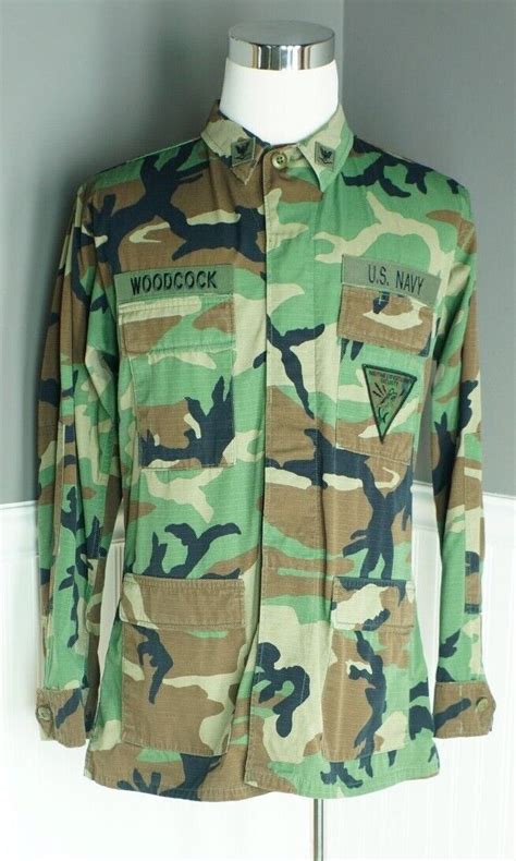 Vintage Us Navy Field Jacket Camouflage Military Size Gem