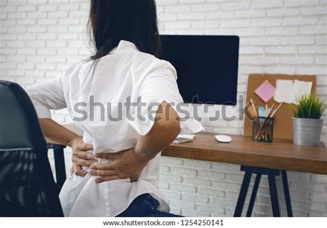 Business Woman Suffering Back Pain Office Stock Photo Edit Now 1254250141