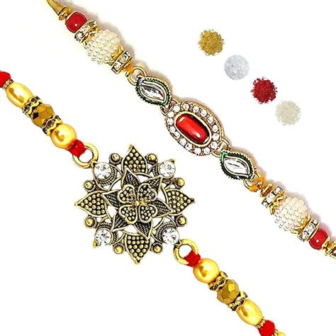 Buy Bandhan Rakhi Set Of Designer Rakhi Combo Roli Tilak Pack