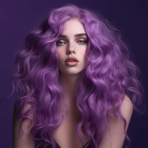 Premium Ai Image A Woman With Purple Hair And A Purple Hair With A