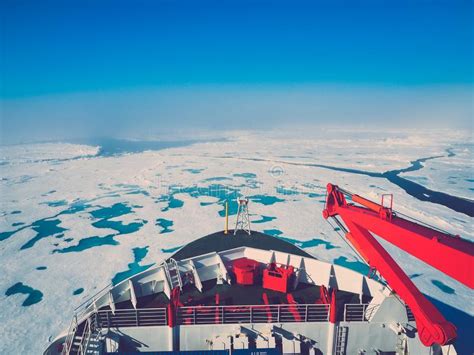 Icebreaker Surrounded By Ice Stock Image Image Of Frozen Arctic