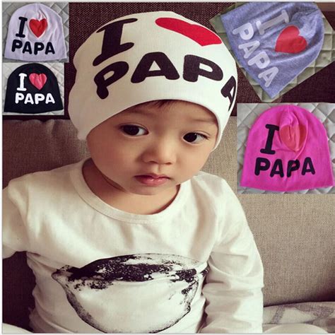 30pcslot Autumn Spring Winter I Love Mama Papa Baby Cap Beanie Kids Hat For Baby Boy Grils