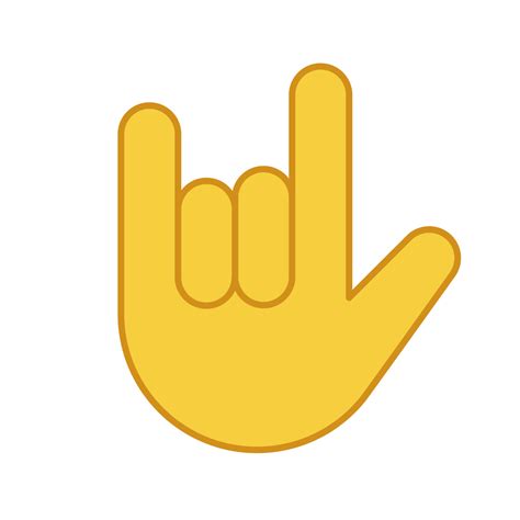 Love You Hand Gesture Color Icon Rock On Horns Emoji Devil Fingers
