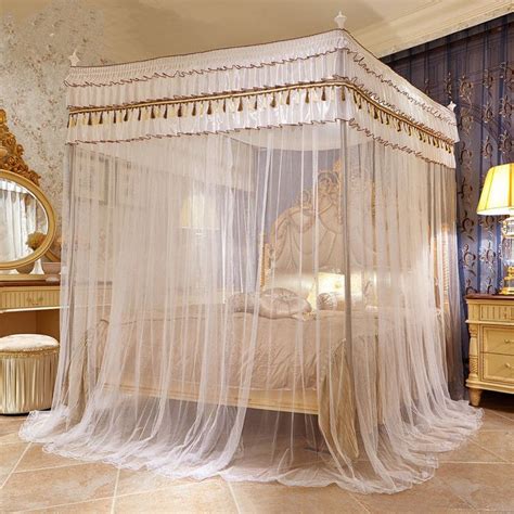 Inspired by the great bed chambers of princesses and queens, this ceiling suspended bed canopy will let you bring a little touch of royalty to your home. Rail Mosquito Net Bed Curtain Romantic Bed Netting Canopy ...