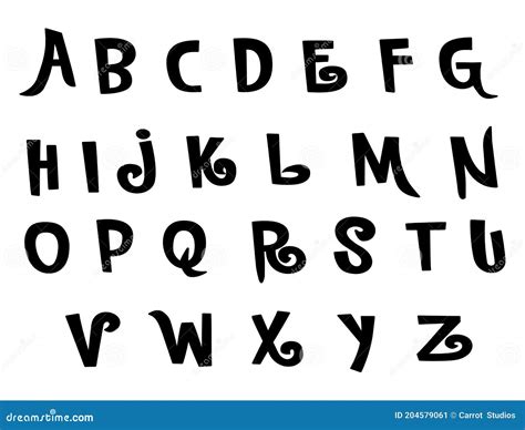 Hand Drawn Stylized Cartoon Alphabets Theme Font Vector Image
