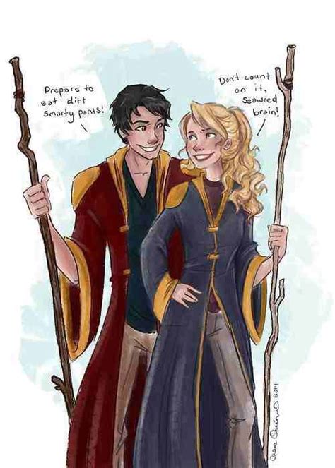 Percy Jackson And Annabeth At Hogwarts Xd Percy And Annabeth Percy Jackson Crossover Percy