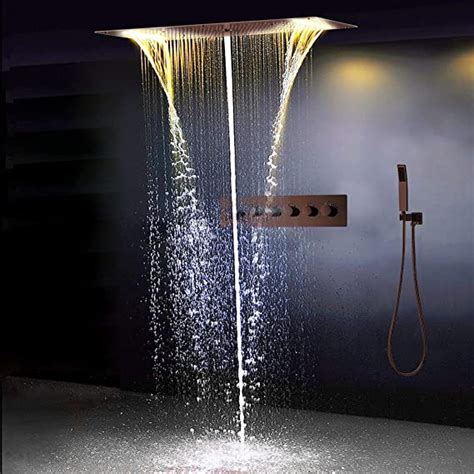 Fontana Showers Amazing Relaxation Wide Ceiling Led Shower Head With
